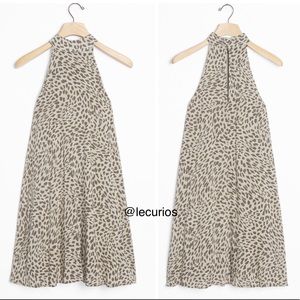NWT Anthropologie Cheetah Halter Minidress. Size XSmall